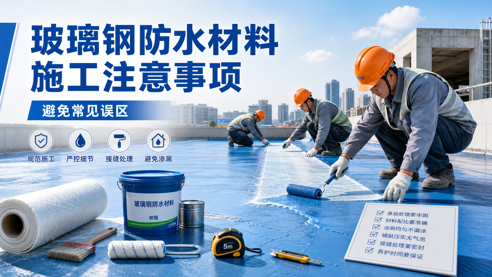 玻璃钢防水材料施工注意事项,避免常见误区 西宁 版